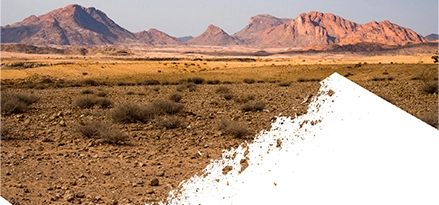 Moutain background with white triangle cut out