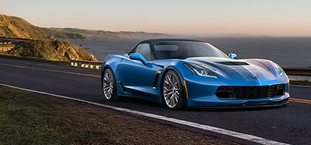 blue corvette convertible