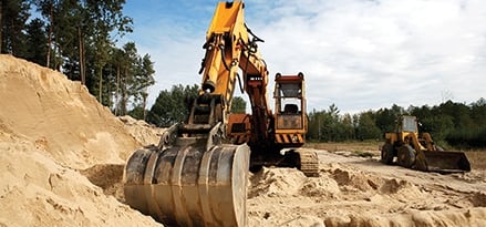 Yellow excavator construction Construction